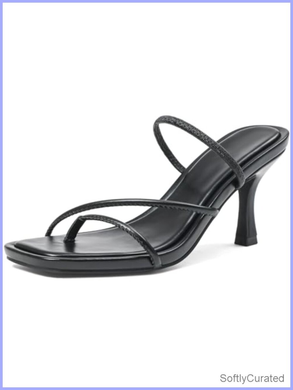 Kitten Heel Sandals Women Square Open Toe Strappy Heels
